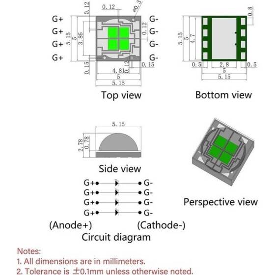 5050 SMD 3W LED RGB - 3