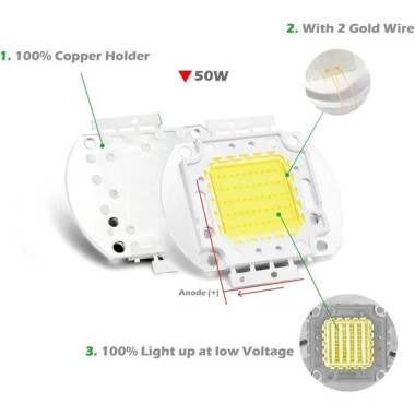 50W SMD High Power LED Bulb Full Spectrum White - 4