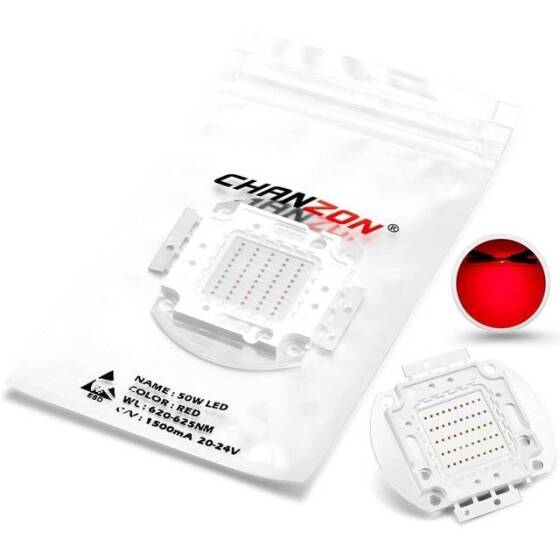 50W SMD High Power LED Bulb Red - 4