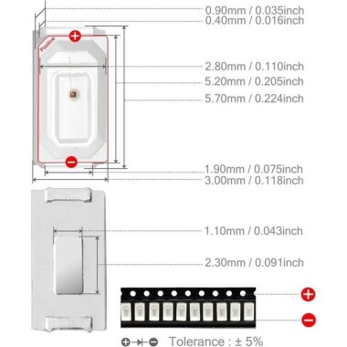5730 (5630) 0.2W SMD LED Natural White - 3