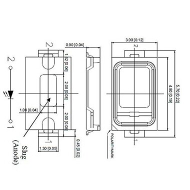 5730 (5630) 6V SMD 1W LED White - 2