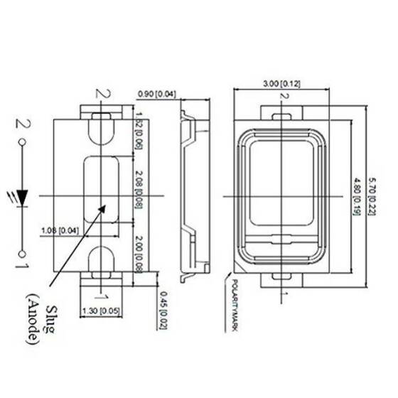 5730 (5630) 6V SMD 1W LED White - 2
