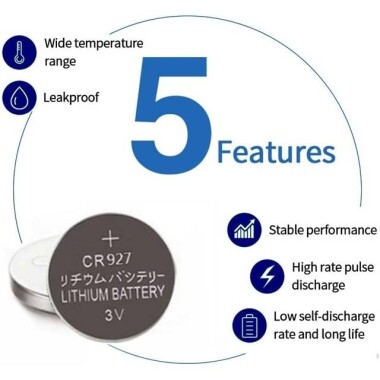 5PCS CR927 3V Button Lithium Battery - 2