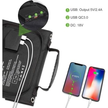 5V 30W Monocrystalline Solar Folding Solar Outdoor Mobile Phone Charging Board - 2