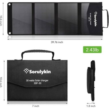 5V 30W Monocrystalline Solar Folding Solar Outdoor Mobile Phone Charging Board - 3