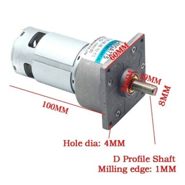 60GA775 DC12V 100RPM DC Reduction Motor - 4