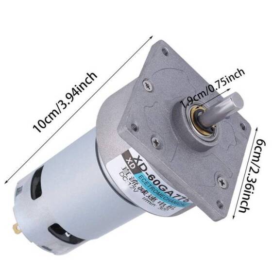 60GA775 DC12V 15RPM DC Reduction Motor - 2