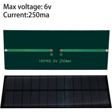 6V 250MA Polycrystalline Drop Solar Panel Size:165x65mm - 2