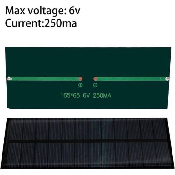 6V 250MA Polycrystalline Drop Solar Panel Size:165x65mm - 2