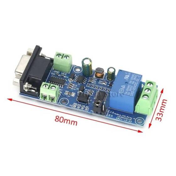 7-24V Modbus RTU 1 Channel RS232 Serial Relay Module - 3