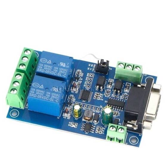 7-24V Modbus RTU 2 Channel RS232 Serial Relay Module - 1