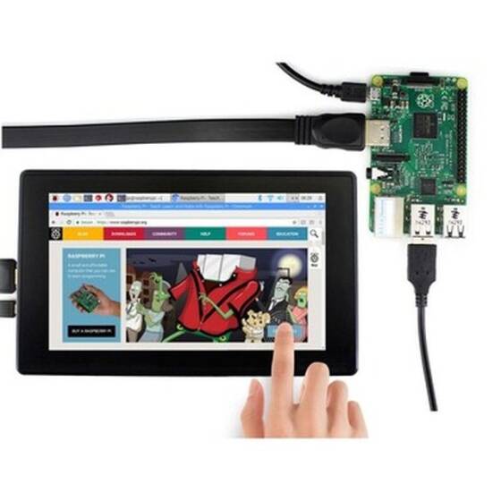 7 Inch HDMI IPS LCD Screen (H) - Enclosed - Raspberry Pi Compatible - 1024x600 - 1