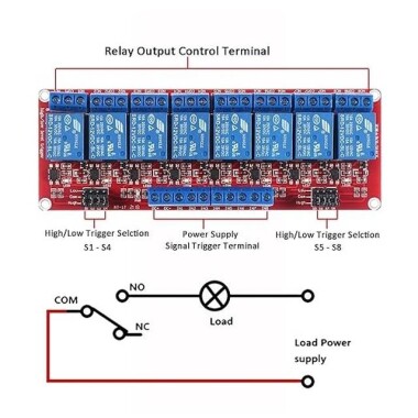 8 Channel Relay Module 12V High And Low Level Trigger Relay Control - 3