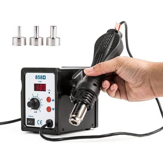 858D Hot Air Soldering Station With Display - 2