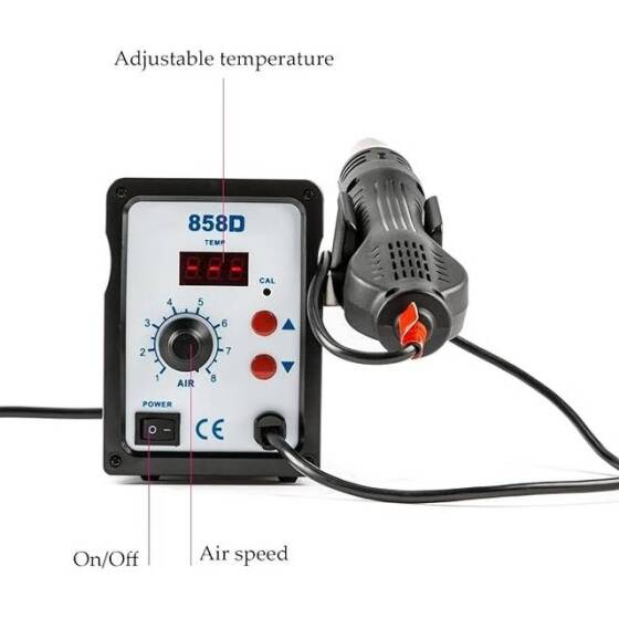 858D Hot Air Soldering Station With Display - 5