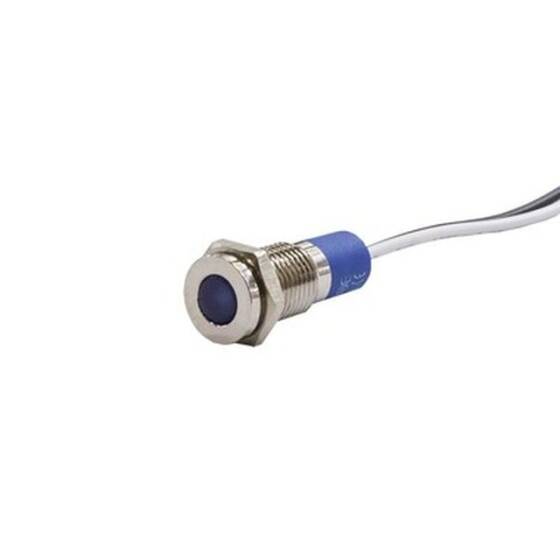 8mm 24v Blue LED Metal Cable Signal Lamp IP67 GQ8T-B - 1