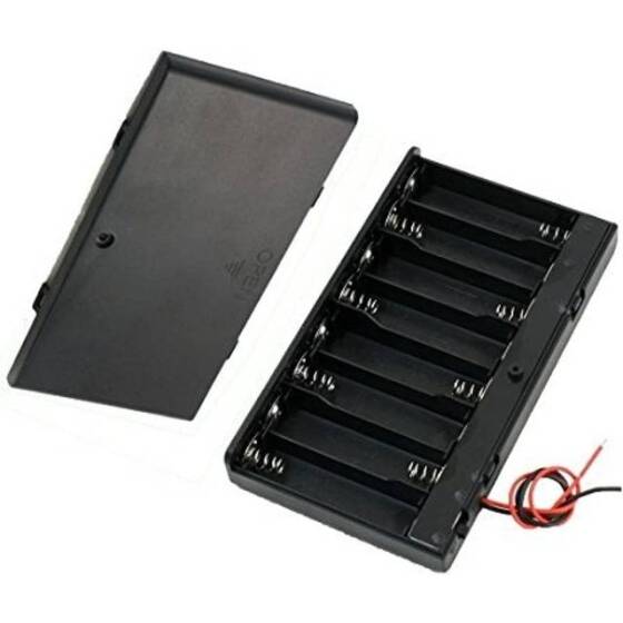 8x AA Battery Holder Box With Switch With Cover And DC - 1