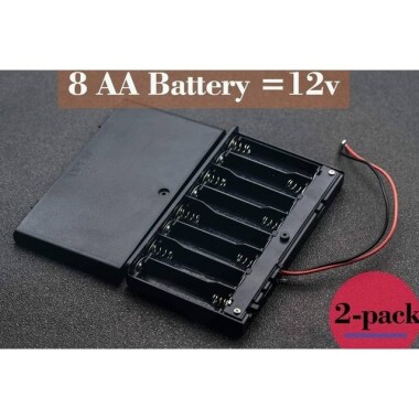 8x AA Battery Holder Box With Switch With Cover And DC - 2