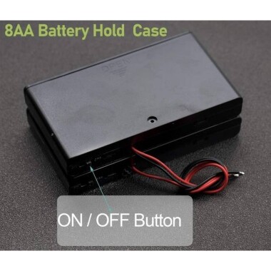 8x AA Battery Holder Box With Switch With Cover And DC - 3