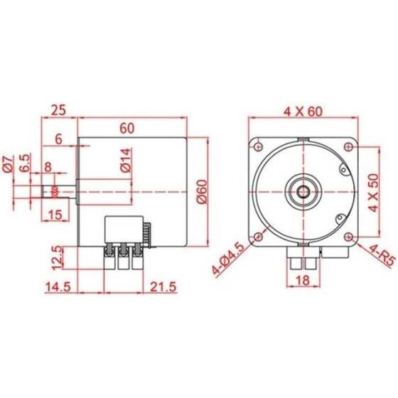 AC110V 14W 60KTYZ Permanent Magnet Synchronous Motor 30RPM - 5
