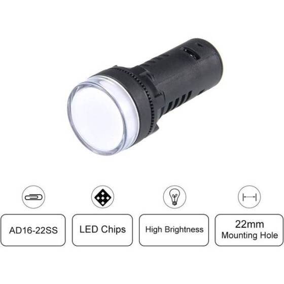 AC220V AD16-22SS Red+Green LED Dual-Color Signal Indicator Light - 4