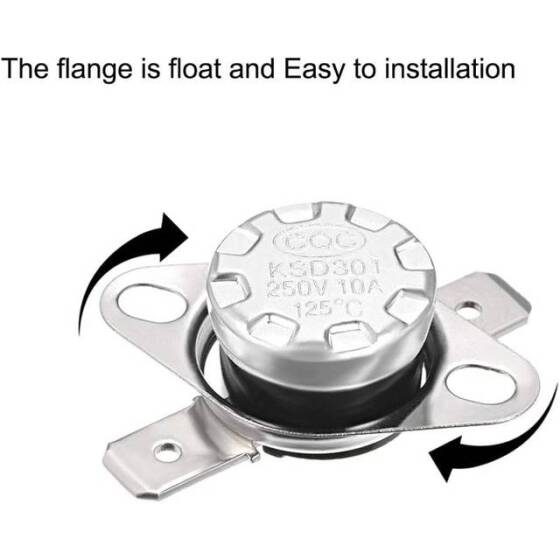 Bakelite KSD301 125 Degree Normally Closed NC Temperature Controlled Switch Thermostat 250V 10A Temperature Control - 2
