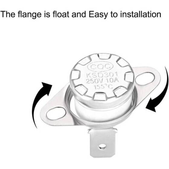Bakelite KSD301 155 Degree Normally Closed NC Temperature Controlled Switch Thermostat 250V 10A Temperature Control - 2
