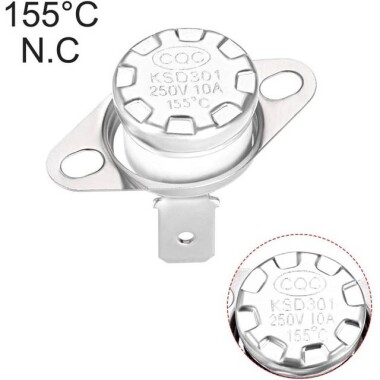 Bakelite KSD301 155 Degree Normally Closed NC Temperature Controlled Switch Thermostat 250V 10A Temperature Control - 4