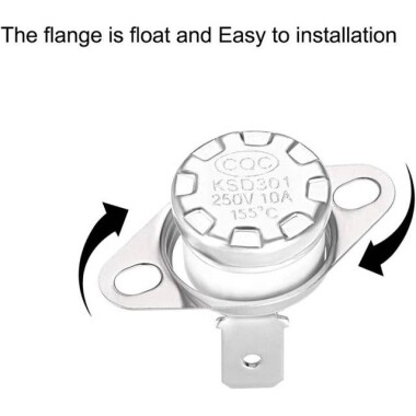 Bakelite KSD301 155 Degree Normally Open NC Temperature Controlled Switch Thermostat 250V 10A Temperature Control - 2