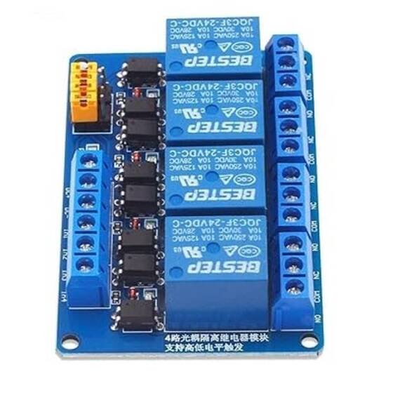 BESTEP 4 Channels 5V Relay Module High And Low Triggering - Blue Plate - 1