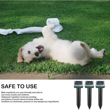 Big Square Ultrasonic Solar Powered Mole Repeller - 3