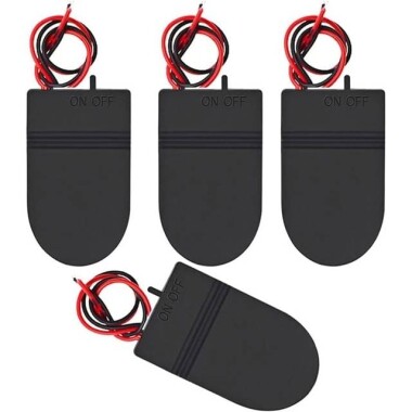 Black 2x 6V Button Battery Box CR2032 LIR203 - 1