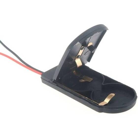 Black 2x 6V Button Battery Box CR2032 LIR203 - 3