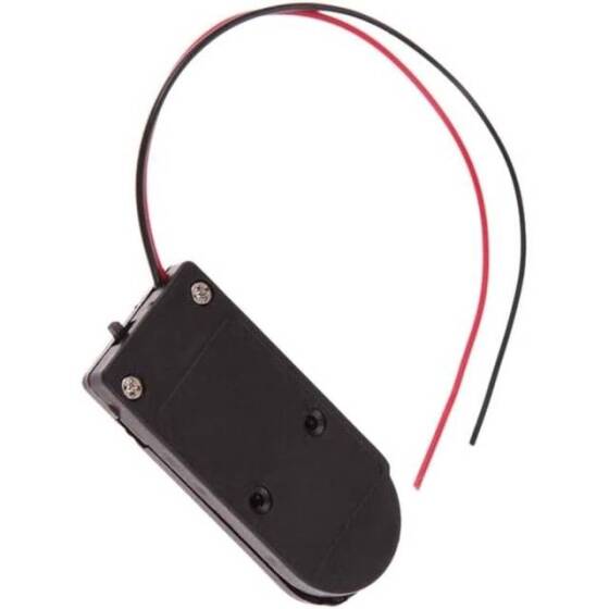 Black 2x 6V Button Battery Box CR2032 LIR203 - 5