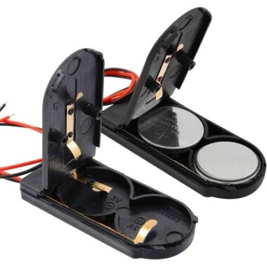 Black 2x Button Battery Case With Wire And Toggle Switch CR2032 - 3