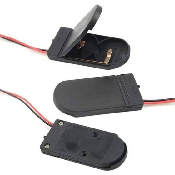 Black 2x Button Battery Case With Wire And Toggle Switch CR2032 - 5