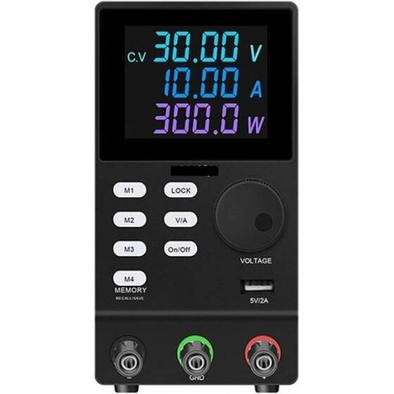 Black SPPS3010D 30V10A Color Screen Storage DC Regulated Power Supply With Cable 110V US Plug - 1