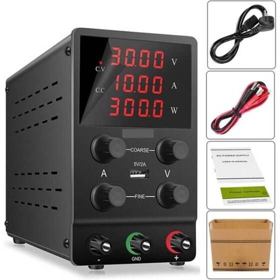 Black SPS305 30V5A Vertical Digital Tube DC Adjustable RegulaTor Power Supply With Cable 110V US Plug - 2