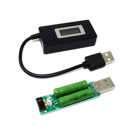 Black USB Tester With Load Current DetecTor And Voltmeter With LCD Screen MoniTors Mobile Power Capacity Without Packing - 2