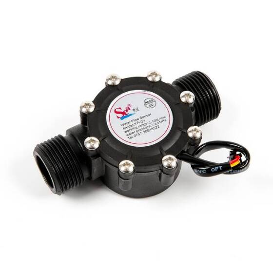Black Water Flow Sensor (Sea) YF-G1 Flowmeter DN25 2-100L/min 5-24V - 4