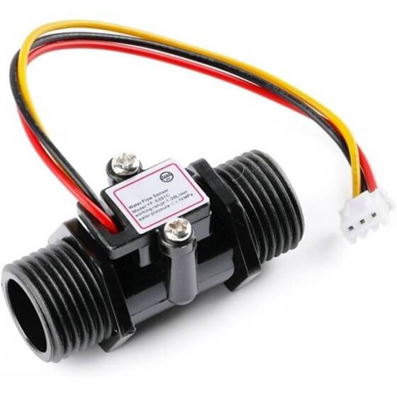 Black Water Flow Sensor (Sea) YF-S201C Flowmeter G1/2 1-30L/min 5-15V - 1