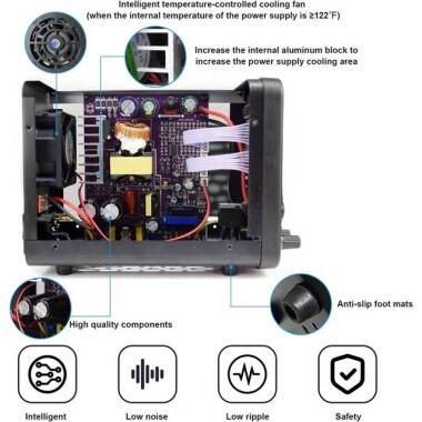 Black WPS1602H 160V 2A DC Adjustable RegulaTor Power Supply With Cable 220V EU Plug - 3