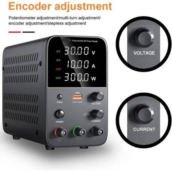 Black WPS605H 60V 5A DC Adjustable RegulaTor Power Supply With Cable 220V EU Plug - 5