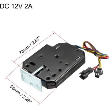 Black XG-07B DC12V 2A Small Locker Electromagnetic Lock With Four Wire Size:50x64x13mm - 2