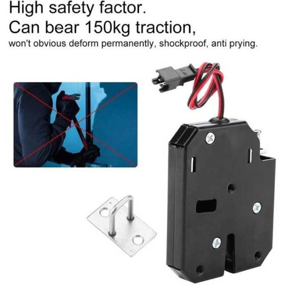 Black XG-07E DC12V 1-4A Small Locker Electromagnetic Lock Size:50x40x10mm - 4