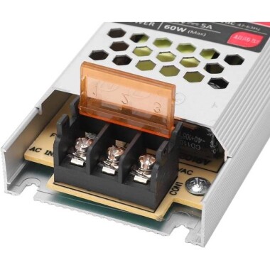 BlackxH-12V-60W 5A Led Ultra Thin Fiberglass Panel Slender Strip Switching Power Supply With Wire - 5