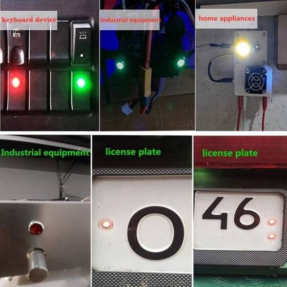 Blue 10-24V 10mm LED Metal Indicator Light With 15cm Cable - 3