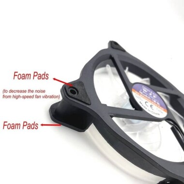 Blue 12025 DC12V LED Silent Double Aperture Mute Exhaust Cooling Fan With 15 Light Size:120x120x25mm - 4