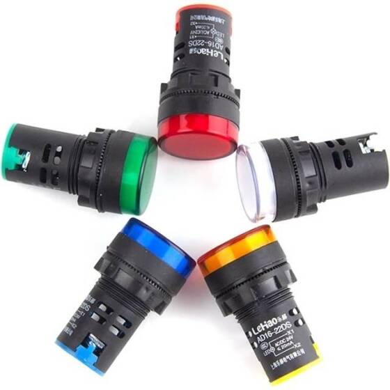 Blue AC380V 22mm AD16-22DS LED Power Pilot Signal Light Lamp - 3