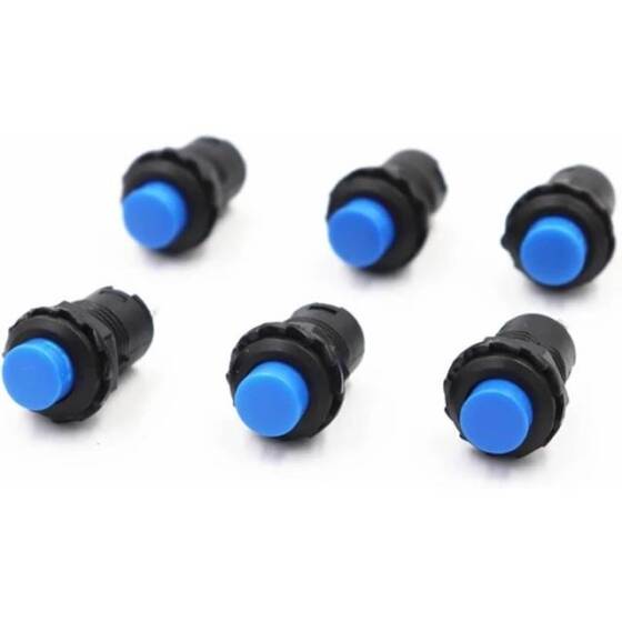 Blue DS-428 12mm 2 PIN Self-Locking On-Off Push Button Switch - 2
